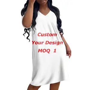 Tùy Chỉnh Logo Của Bạn/Hình Ảnh/Thiết Kế/Tên/Văn Bản/Ảnh 3D In Sexy Phụ Nữ Nightdress Đồ Ngủ Áo Ngủ Bán Buôn Và Dropshipping