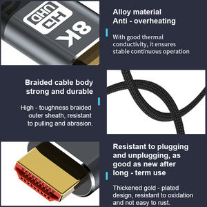 Cable <span class=keywords><strong>HDMI</strong></span> 2.1 A374 8K 60Hz, Soporta 4K 60Hz, HDR Dinámico, TDR, 48Gbps para Decodificador, Amplificador, Reproductor de DVD, Mezclador - Product Image 2