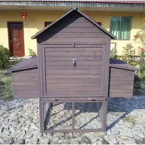 Poulailler en bois XL gris, best-seller, vente en gros d'usine, grande cage extérieure pour 10 poulets - Product Image 4