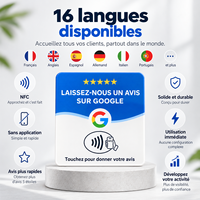 Carte de visite personnalisée en acrylique étanche avec code QR NFC RFID NXP Ntag213 13,56 MHz pour avis Google