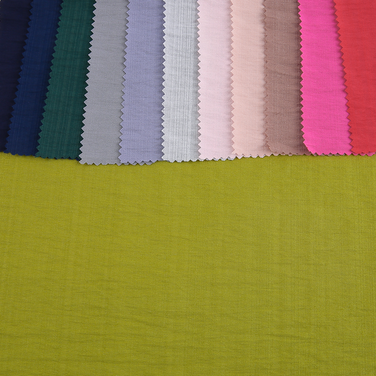 Factory Reasonable Price Recycling 130GSM Woven Garments Fabric Plain Dyed 85%RAYON 15%NYLON Two Tone Fabric