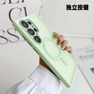 Funda Magnética <span class=keywords><strong>para</strong></span> Teléfono Samsung S24 S25 <span class=keywords><strong>Ultra</strong></span> S23 <span class=keywords><strong>S22</strong></span>, Carcasa Rígida de PC Mate Translúcida, Carga Inalámbrica, Protección Contra Impactos - Product Image 4