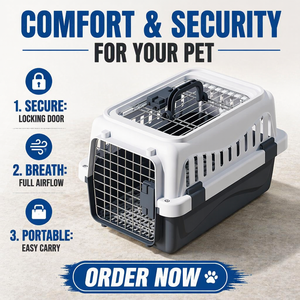 Jaula de Transporte para Mascotas, Estándar <span class=keywords><strong>IATA</strong></span>, de Plástico, Transpirable, Plegable, Ecológica, Portátil, para Perros y Gatos, 10 kg - Product Image 2