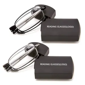 Gafas de lectura plegables Vintage para hombre y mujer, Mini gafas de lectura plegables de Metal, pequeñas y compactas