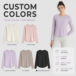 Camiseta Deportiva de Manga Larga para Mujer, Suave como una Segunda Piel, Alta Elasticidad, Transpirable, Ajustada, para Yoga, Pilates, Gimnasio - Product Image 5