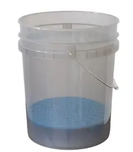 Seau semi-transparent de 20L pour lavage de voiture avec couvercle à vis et filtre à poussière Fabriqué avec du HDPE de qualité supérieure Fabricant SDPAAC