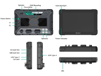 Tablette robuste 10 pouces IP67 1000 nits Octa-core GPS RTK CANBus RS232 4G LTE GNSS Précision ±2,5 cm pour l'agriculture et les véhicules