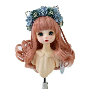 Alta temperatura seda longo cabelo encaracolado estilo bjd/ob11 boneca peruca macho e fêmea estilo misto boneca peruca brinquedo