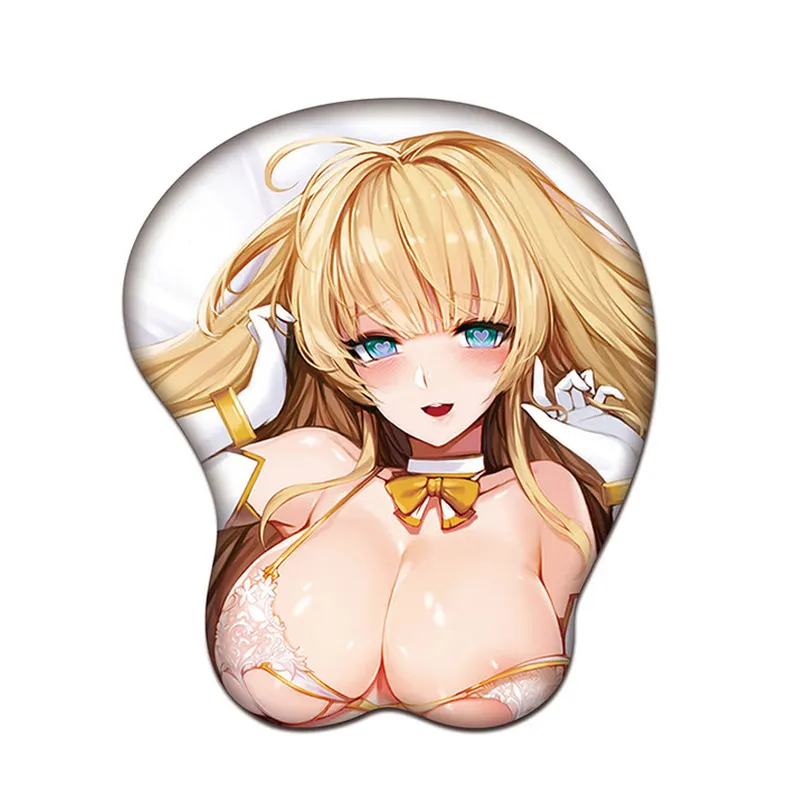 Custom anime girl butt with wrist rest sexy gel breast 3D gaming mouse