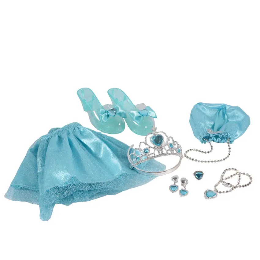 Glückspielzeug Prinzessinnenkleidung Zubehör Tullrock Kleinkind-Tutupflege-Spielzeug mit Prinzessinnekrone Handschuhe Ohrringe Ring Handtasche