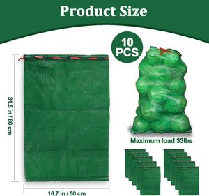 ถุงตาข่ายเก็บของ Huamaohengchun 10 ชิ้น ขนาด 31''x20'' ทนทาน ผลิตจากวัสดุ LDPE ใช้ซ้ำได้ ระบายอากาศได้ดี มีเชือกรูด รับน้ำหนักได้ 33 ปอนด์ สำหรับเก็บของสด - Product Image 2