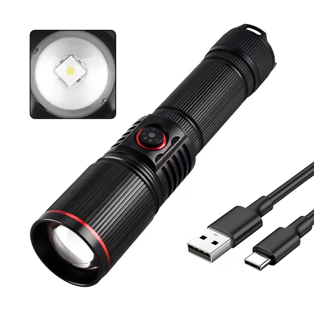 White Laser Super Long Range Ultra Bright 1000 Lumen Usb Rechargeable Zoomable Led Tactical Torch Light Flashlight