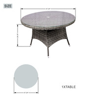 Ensemble de salon de jardin en aluminium tressé pour restaurant, table à manger familiale, canapé moderne résistant aux UV, mobilier d'extérieur imperméable pour hôtel