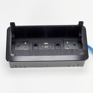 Prise de courant encastrée rabattable, indice de protection IP44, 10A, prise de courant de bureau multi-prises, 2 prises, port USB, dissimulée, finition brossée - Product Image 4