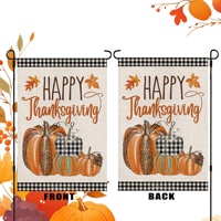 Drapeau de jardin de Thanksgiving 12x18 pouces en lin, motif automne récolte citrouille, décoration extérieure de fête, panneau personnalisé OEM