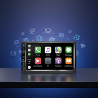 Reproductor MP5 para Auto con CarPlay Inalámbrico, Pantalla Táctil Capacitiva IPS de 7 Pulgadas, Amplificador 7388, Entrada AUX y TF