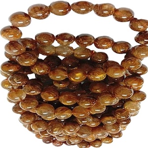 Rame naturale Rutilato perle di forma Rotonda Liscia braccialetto della pietra preziosa - Product Image 3