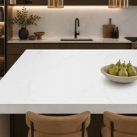 Grande dalle de quartz blanc Calacatta pour comptoirs de cuisine intérieurs, dessus de meuble-lavabo, dessus de table, revêtement mural moderne, écologique, certifiés complets