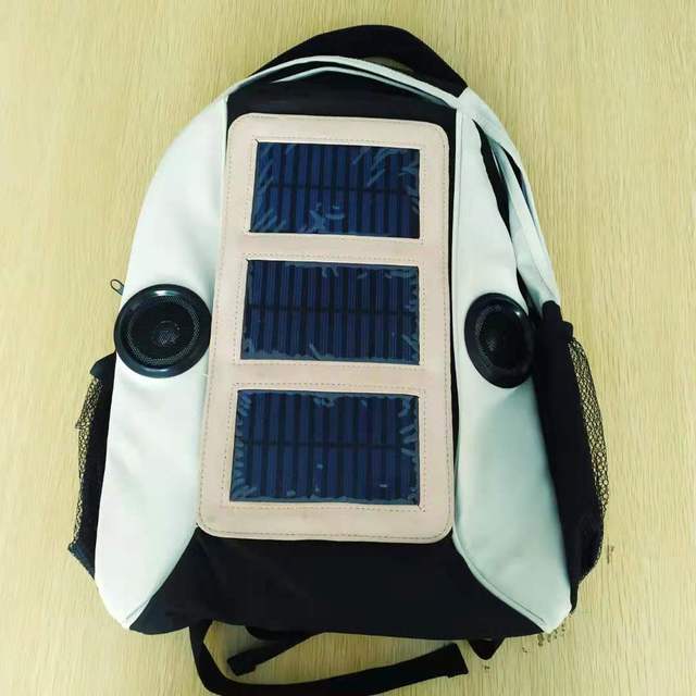 Solar Backpack with Built-In Speakers and Solar Charging for Outdoor Use-Unisex