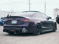 Diffuseur arrière en fibre de carbone KXY KB Style avec lumières LED Audi A5 S5 B8.5 Lèvre de pare-chocs arrière 2012-2016