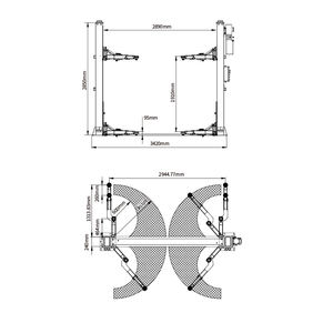 Plafon rendah portabel otomotif 2 Post <span class=keywords><strong>Hoist</strong></span> Lift hidrolik, 2 Posrt Lift mobil tanpa Baseplate tiang dapat disesuaikan dengan CE - Product Image 3