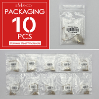 eManco 10PCS Collier ras du cou délicat en acier inoxydable avec chaîne à barres horizontales et rangée de petites perles simulées pour femme