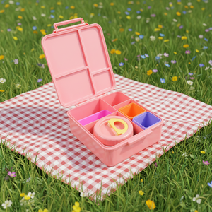 Boîte à lunch en plastique anti-fuite avec logo personnalisé, facile à <span class=keywords><strong>nettoyer</strong></span>, boîte à bento de qualité alimentaire pour les enfants à l'école - Product Image 6