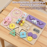 Nouveauté Qiaike : Tableau d'activités Montessori en bois pour bébé, jouets DIY, accessoires en bois, planches sensorielles pour développer la motricité fine (3-6 ans)