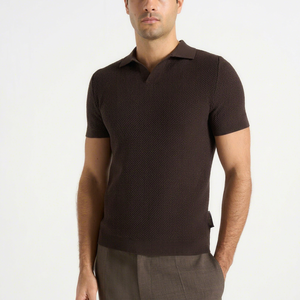 Polo pour homme, léger, à manches courtes, col classique, pour l'été, les sports de plein air, le quotidien, beige, confortable et élégant - Product Image 1