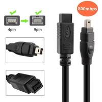 Câble FireWire 9 PIN / 4 PIN BETA FireWire 800 - FireWire 400 9-4 800 Mbps IEEE 1394B 1,8 m 3 m 4,5 m Noir