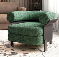 Fauteuil de détente moderne à une place avec revêtement en tissu de qualité supérieure pour salon, coin détente et coin lecture