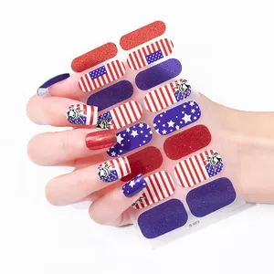 new design nail wraps US country flag 16 strips sheet polish paper collated strip framing nails art stripping tape liner sticker