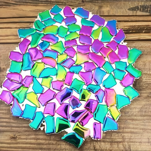 Tuiles de mosaïque en céramique émaillée irrégulières 0,78"-1,57" 1,1 lb Couleurs assorties pour la décoration intérieure, les loisirs créatifs, la fabrication de assiettes, de pots de fleurs, de vases et de tasses - Product Image 2