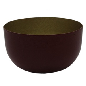 Décoration de la maison Bougeoir votif de forme ronde en métal de fer marron mat Navire de Noël fait à la main - Product Image 1