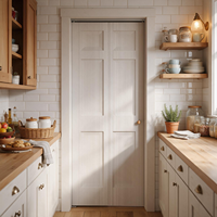 Porte pliante composite à âme creuse, pré-primée, à 6 panneaux, dissimulée, avec kit de quincaillerie