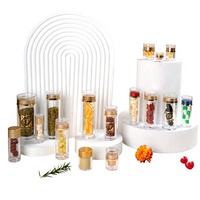 Bouteilles cylindriques en acrylique avec bouchon à vis, petites bouteilles pour compléments alimentaires, bonbons compressés, cordyceps, capsules transparentes, pots en plastique
