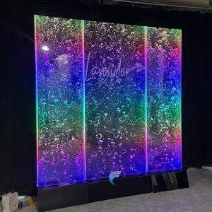 Cloison de séparation de pièce avec mur d'eau à bulles personnalisé, éclairage et écrans LED à télécommande - Product Image 2