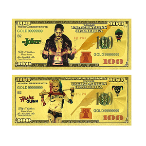 Billete de Joker para Quinn, de doble cara, estilo anime, con lámina dorada, personaje de película, coleccionable, regalo novedoso para fans, decoración para fiestas - Product Image 1