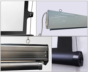 Pantalla de cine doméstica motorizada de 133 pulgadas, pantalla de hogar inteligente empotrada en el techo de cine blanco con formato de Control remoto 16:9 - Product Image 3