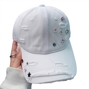 Nuovo Cappellino da Baseball Traspirante per Primavera ed Estate, Protezione Solare, Berretto Versatile Morbido con Visiera a Becco d'Anatra e Diamanti Colorati - Product Image 1