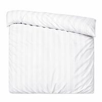 Parure de lit d'hôtel blanche en satin rayé en polyester, en stock en Pologne, pour la vente en gros et le dropshipping en UE, linge d'hôtellerie