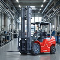 Kamera Pandang Belakang Pengangkut Beban Distribusi Perangkat Keras Logam Liftron CPD35 Forklift Listrik Lithium 3500kg