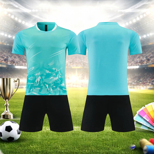 Multi Color Streak Print Football Kit Breathable V Neck Soccer Shirt And <b>Shorts</b> For <b>Men</b> Youth Sports Training - Product Image 4