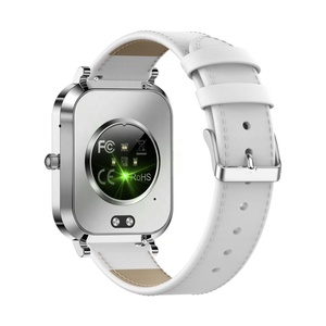 MK90 Ultra-Thin Smartwatch for Women 8.8mm Metal Case Leather Strap BT Call Music Control Custom Watch Faces for IOS Android - Product Image 4
