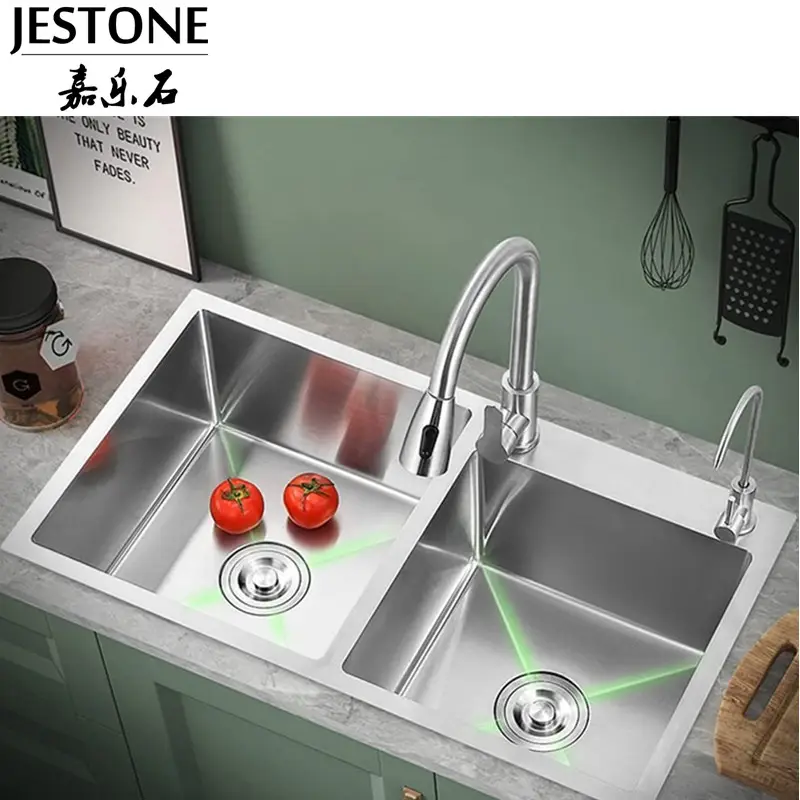 キッチンセット付きキッチン洗面器シンクJestone卸売価格高品質ダブルボウルステンレス鋼