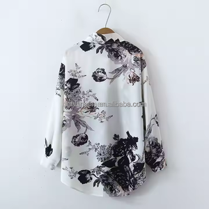 Chemisier <span class=keywords><strong>pour</strong></span> femme à manches longues, style européen, motif pétale, simple boutonnage, <span class=keywords><strong>pour</strong></span> les saisons printemps et automne, vente en gros à bas prix - Product Image 6