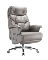 Nouvelle Chaise de Bureau Exécutive de Luxe Moderne 2026 Ergonomique Inclinable avec Support Lombaire Réglable, Repose-Pieds et Pivotant en Alliage d'Aluminium pour PDG