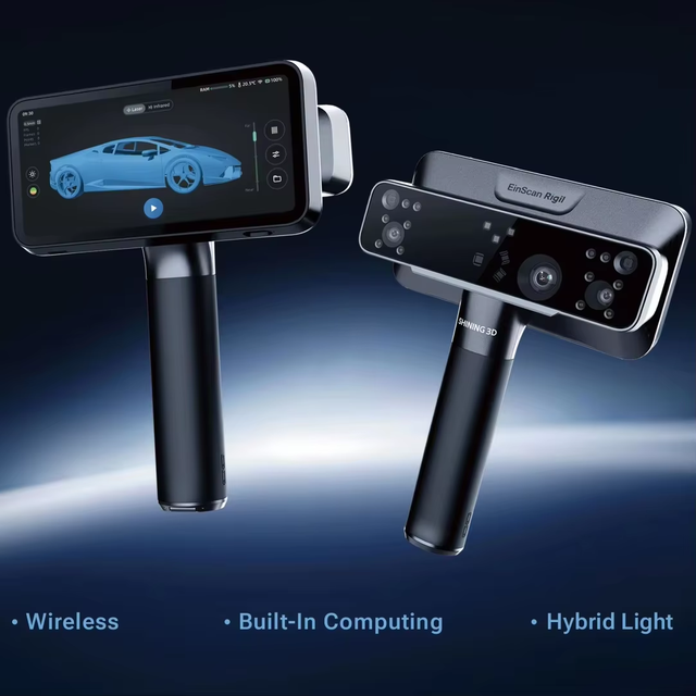 Shining EinScan Rigil 3D Scanner | 0.04mm High Precision | 50-Line Blue Laser | Wireless All-in-One Reverse Engineering