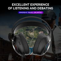 JERTECH headphone Gamer HG01, ENC komputer berkabel PC, Headset USB Pink dengan tabung suara