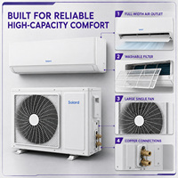 Güneş Enerjili Hibrit 24000 BTU 3HP DC Inverter Duvar Tipi Klima Enerji Tasarruflu Soğutma Isıtma Ev Ofis Dış Mekan Kullanımı